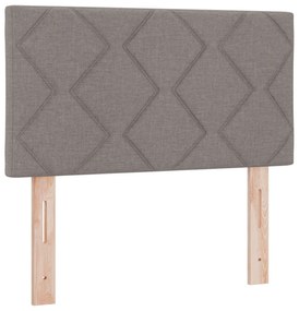 Cama Box com Colchão &amp; LED Taupe 80x200 cm Tecido