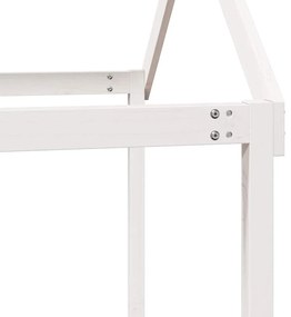 Beliche com telhado 90x200 cm madeira de pinho maciça branco