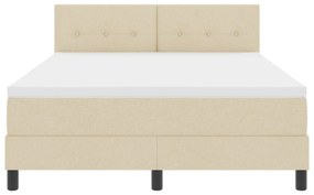 Cama Box Spring com Colchão Creme 140x200 cm Tecido
