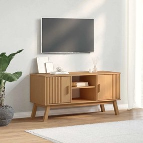 Móvel de TV OLDEN 114x43x57cm madeira de pinho maciça castanho