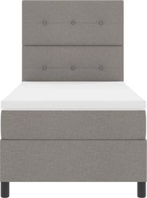 vidaXL Cama Box com colchão Cinzento-acastanhado 80 x 200 cm tecido