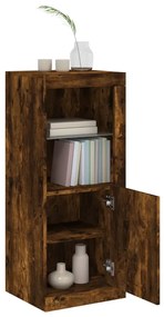 Aparador com luzes LED 41x37x100 cm carvalho fumado