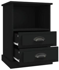 Mesas de cabeceira 2 pcs 43x36x60 cm preto