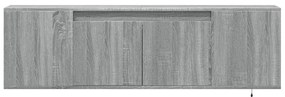 Móvel de parede p/ TV c/luzes LED 135x31x39,5cm cinzento sonoma