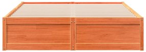 Cama sem colchão 140x190 cm pinho maciço castanho-mel