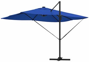 Guarda-sol Cantilever Roma da , com LEDs azuis, medindo 352x251x265 cm