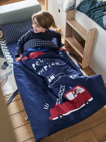 Pronto-a-dormir personalizável, especial autonomia, MINILI®, Bombeiro azul escuro liso com motivo