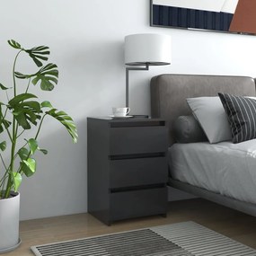 vidaXL Mesas de cabeceira 2 pcs 40x35x62,5 cm contraplacado cinzento