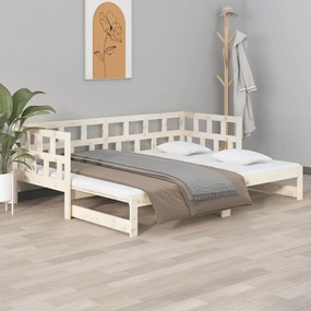 Sofá-cama de puxar 2x(90x200) cm pinho maciço