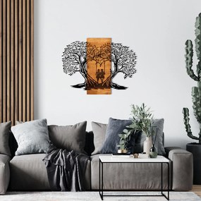 Acessório Decorativo de Parede Eva – Preto e Nogueira – 76 x 58 cm