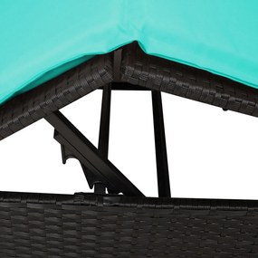 Double Sun Lounger Conjunto de 2 Preto e Turquesa