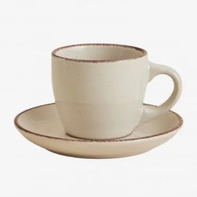 Pacote De 2 Xícaras De Café Em Grés Ronilena Com Pires, 9 Cl Tapioca Bege - Castanho - Sklum