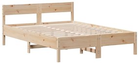 Cama com estante sem colchão 140x190 cm pinho maciço