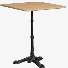 Mesa De Bar Quadrada Em Mdf Azteca 70 X 70 Cm & Castanho Madeira Natural - Preto - Sklum