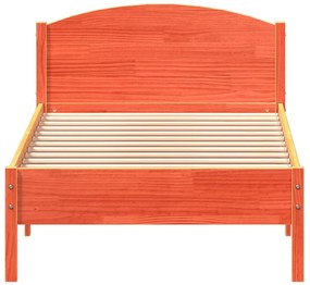 Cama sem colchão 100x200 cm pinho maciço castanho-mel