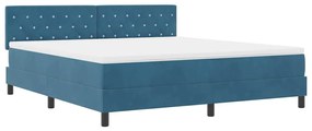 Cama Box com Colchão vidaXL Azul Escuro Super King Veludo