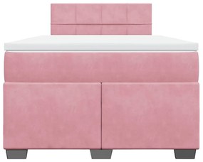 Cama boxspring com colchão 120x190 cm veludo rosa