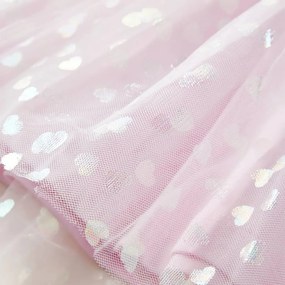 Vestido de criança com folhos rosa-claro 116