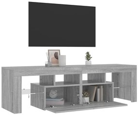 Móvel de TV com luzes LED 140x36,5x40 cm cinzento sonoma