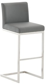 Banco de bar Paros em couro sintético 42 x 104 x 48 cm Cinzento