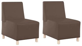 Cadeiras de Sofá 2 pcs Castanho 55 x 74 x 82 cm Couro sintético