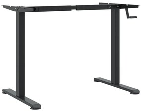 Estrutura de secretária de pé (94-135)x60x(70-114)cm aço preto