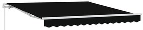 vidaXL Toldo Retrátil Manual Preto 350 x 250 cm tecido