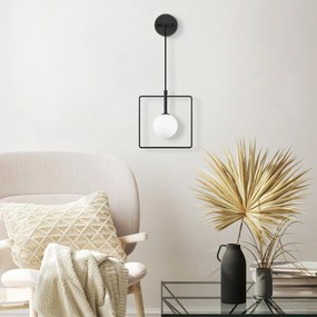 Candeeiro de Parede Geometri – Preto e Branco – 22 x 15 cm