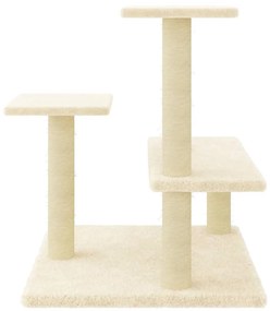 Árvore p/ gatos c/ postes arranhadores sisal 61 cm cor creme