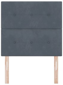 Cabeceira LED vidaXL Cinza Escuro 100 cm Veludo