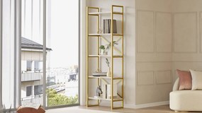 Estante VG3 – Mármore e Dourado – 58x175x30 cm