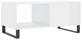 Mesa de Centro Portucale de 90cm - Branco Brilhante - Design Moderno