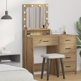 vidaXL Mesa de Maquiagem carvalho artisiano 79 x 41 x 135 cm