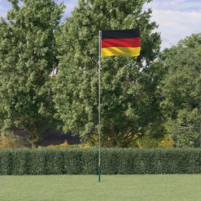vidaXL Bandeira da Alemanha e mastro 5,5 m alumínio
