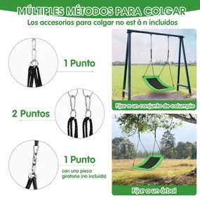 Baloiço de árvore para crianças Baloiço de exterior em tecido PP Oxford com cordas ajustáveis para parque pátio jardim 155 x 83 cm (estrutura não incl