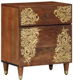 vidaXL Mesa de Cabeceira Castanho mel Madeira maciça 50 x 33 x 60 cm