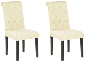 Conjunto de 2 cadeiras em tecido creme VELVA Beliani