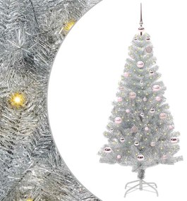 vidaXL Árvore de Natal com 150 LEDs com suporte Prateado 150 cm PET