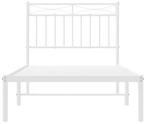 Estrutura de cama com cabeceira 90x200 cm metal branco