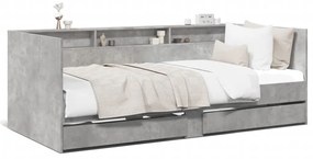 vidaXL Sofá-cama com gavetas sem colchão 75x190 cm cinzento cimento