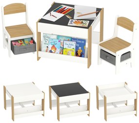 Conjunto de Mesa e 2 Cadeiras Infantis Mesa com Cadeiras para Crianças