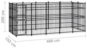 Canil de exterior 9,22 m² aço