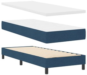 Camas Box Spring vidaXL com Colchão Azul 80x200 cm Tecido