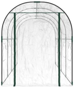 Estufa 160x400x190 cm PVC e aço revestido a pó transparente