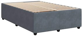 Cama boxspring com colchão 120x190 cm veludo cinzento-escuro