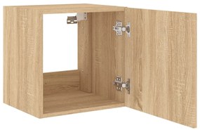 Móvel de parede p/ TV c/ luzes LED 40,5x35x40cm carvalho sonoma