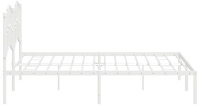 Estrutura de cama com cabeceira 180x200 cm metal branco