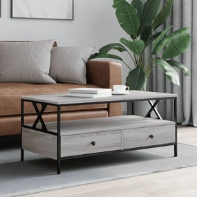 Mesa de centro 100x51x45cm derivados de madeira cinzento sonoma
