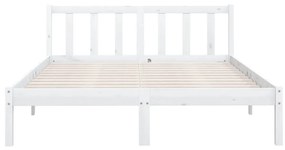 Estrutura de Cama Jane em Madeira de Pinho - 140x190 cm - Branco - Des