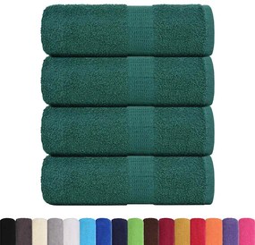 Toalhas de mãos 4 pcs 30x30 cm 360 gsm 100% algodão verde